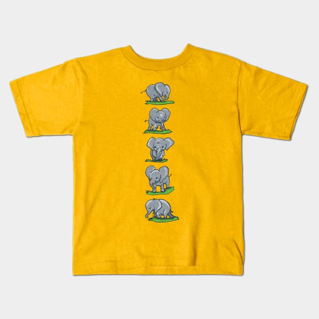 Cute Elephant Kids T-Shirt by Artofokan